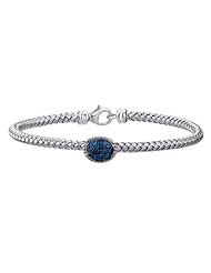 Sterling Silver Blue Colored CZ Bracelet
