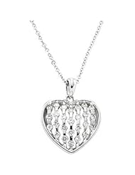 Ann Harrington Jewelry 14k White Gold 1/2 Ct Tw Diamond Heart Necklace