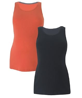 Maternity Vests - 2pk Black/Orange
