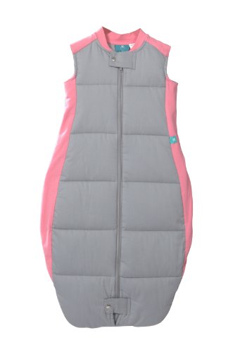 Ergo Pouch Organic Cotton Quilt Sleepsack, Pink/Grey, 0-9 Months