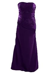 Strapless Charmeuse Evening Dress/Mother-of-the-Bride Dress/Prom Dress 