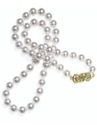 9.5x10mm AAA Quality Japanese Akoya cultured pearl necklace 16"