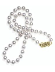 7.5x8mm AAA Quality Japanese Akoya saltwater cultured pearl necklace 24" Matinee