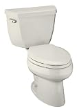 Kohler K-3422-RA-96 Wellworth elongated toilet with right-hand trip lever, less seat, Biscuit
