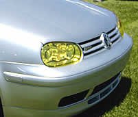 Volkswagen Passat headlight cover by LaminX 94-97 Volkswagen Passat headlight and turn signal light yellow-tinted cover film - VW Passat - Head and T/S deflector shields