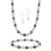 Sterling Silver Freshwater Cultured Multi Color Pearl Necklace, Bracelet Earring Jewelry Set