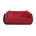 Zeppelin Sofa 2-Sitzer - Stoff - Stoff - anthrazit/rot