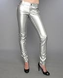 Tripp NYC The Crinkle Vinyl Jean in Silver,Denim for Women