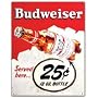 Budweiser Beer Tin Sign ~ Served Here 25� ~12.5x16"