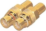 GOLD PLATED RCA JACK BULKHEAD RED/WHITE PAIR
