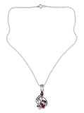 Garnet necklace, 'Crimson Trio' 16 L