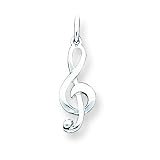 Sterling Silver Treble Clef Charm with 20 inch Sterling Silver Chain