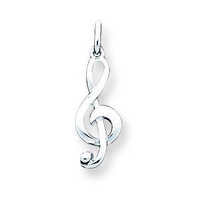 Sterling Silver Treble Clef Charm with 20 inch Sterling Silver Chain