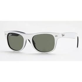 Ray Ban Junior RJ9035S Junior Wayfarer 163 71 Sunglasses Top White On Black Frame With Gray Green...