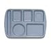Food Service Rectangular Compartment Lunch Tray, 6 Compartment, Left-Handed, French Blue