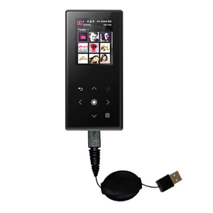 Retractable USB Cable for the Samsung YP-S5 with Power Hot Sync and Charge capabilities - Gomadic Brand w/ TipExchange Technology