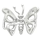 14K White Gold 12.00X15.00 mm Butterfly Pendant