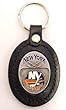 New York Islanders Large Leather & Pewter Team Key Fob - NHL Hockey Fan Shop Sports Team Merchandise