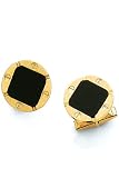 14k Gold Onyx Cufflinks w/14K Yellow Gold Screws