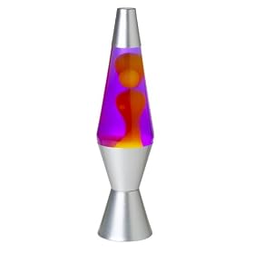 Lava Lite 2125-4002 14.5-Inch Silver Lava Lamp, Yellow Wax/Purple Liquid