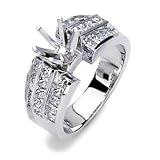 Guiseppina 14k White Diamond Ring (30 Princesses = 1.28)