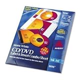 CD DVD Label And Case Insert Combo, Inkjet, White (AVE08696) by Avery
