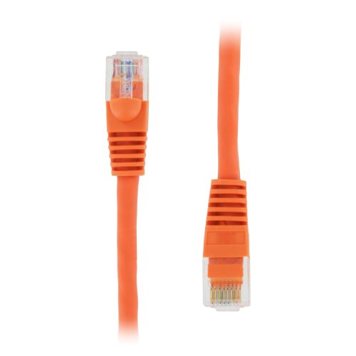 100 FT RJ45 CAT (6E) 550MHZ MOLDED ETHERNET NETWORK PATCH CABLE - ORANGE - Lifetime Warranty
