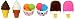 Japanese 6 pc Ice Cream Eraser Set w/ case