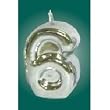 Boxer Number 6 Silver Metallic Candle