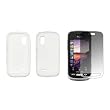 White Soft Silicone Gel Skin Cover Case + LCD Screen Protector for Samsung Solstice A887