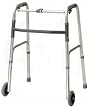 Folding Walker Deluxe With Single Button And 5 Inches Wheels