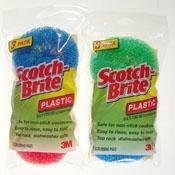 3M 215FW Scotch-Brite Multi-Purpose Plastic Scrubbing Pads, 3 Count, Assorted