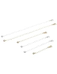 Goldtone Finish Silver and Sterling Silver 6 Piece of 1", 2", and 4" Extenders Set