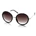 Womens Round Oversized Circle Sunglasses w/ Metal Arms