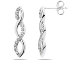 Diamond Twist Earrings in 14K White Gold