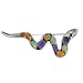 Silver Tone Multicolor Snake Animal Pin Brooch