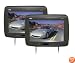 Pyle PL102PHRB Pair of Adjustable Headrests with Built-In 10.2-Inch TFT Monitor and IR Transmitter (Black Color)