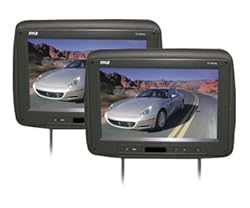 Pyle PL102PHRB Pair of Adjustable Headrests with Built-In 10.2-Inch TFT Monitor and IR Transmitter (Black Color)