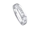 Mens 14k White Gold 0.50 ctw Princess Cut Diamond Wedding Band