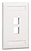 Panduit NK2FWHY 1-Gang 2-Port Faceplate with Label, White