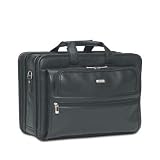 U.S. Luggage Leather Computer Briefcase, 12in.H x 17in.W x 7in.D, Black