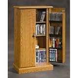 Sauder Locking Multimedia Storage Cabinet, oak (Carolina Oak) (43 3/4