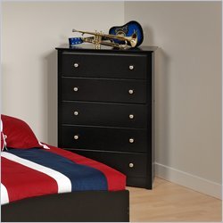Prepac Sonoma Black 5 Drawer Chest