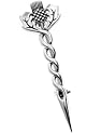 Sterling Silver Celtic Scottish Thistle Kilt Brooch or Cloak Pin