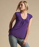 INC International Concepts? Draped Cap-Sleeved Scoopneck Tee