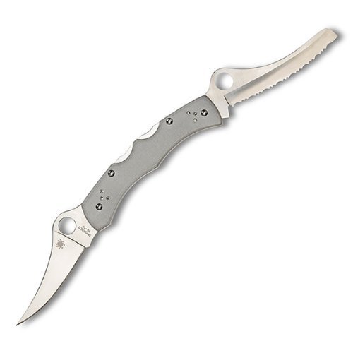 Spyderco Dyad, Gray G-10, 2 Blades - 1 Serrated, 1 Plain Spyderco Dyad, Gray G-10, 2 Blades - 1 Serrated, 1 Plain Hunting Knives