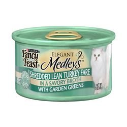 Fancy Feast Elegant Medleys Shredded Lean Turkey Fare with Garden Greens (24/3-oz cans)