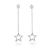 Eve's Addiction Double Star Drop Sterling Silver Earrings