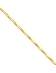 7 Inch 14k Gold 1.5mm Franco Chain Bracelet