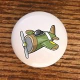AIRPLANES #13841 GREEN BROWN PLANE DRAWER PULLS KNOBS